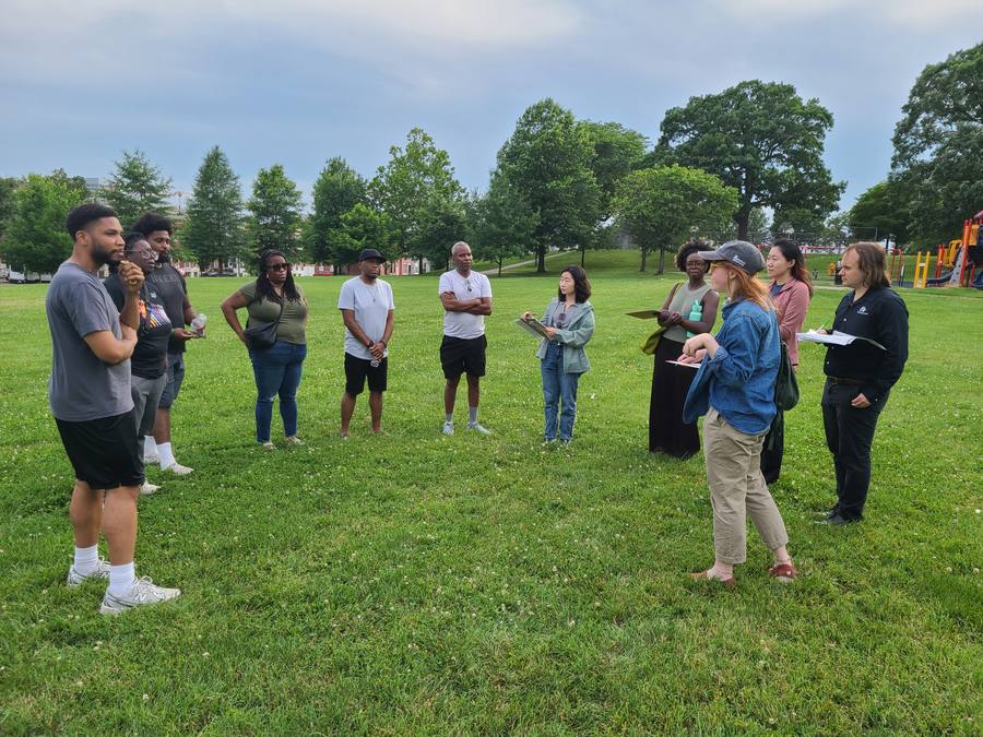 Community members and Neighborhood Design Center partners in Collington Square Park